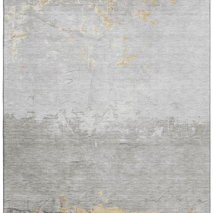 10' X 14' Abstract Washable Area Rug With UV Protection (706903) - Gold / Gray