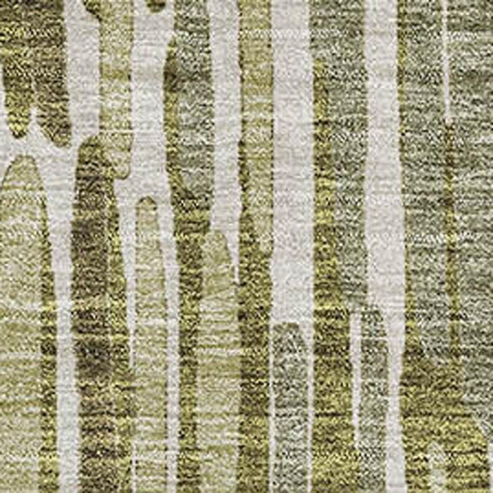 10' X 14' Transitional Abstract Washable Area Rug With UV Protection - Olive Green