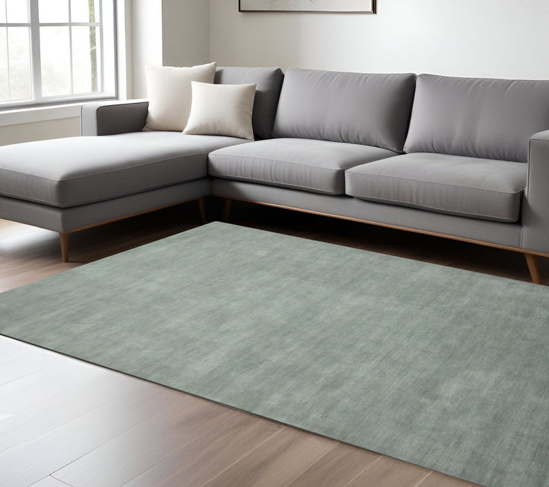 8' X 10' Wool Hand Woven Area Rug - Gray