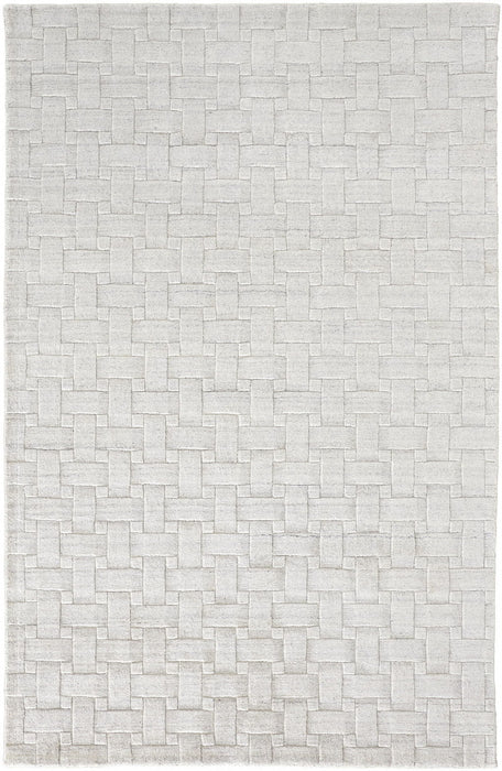 9' x 12' Hand Woven Area Rug - White And Silver