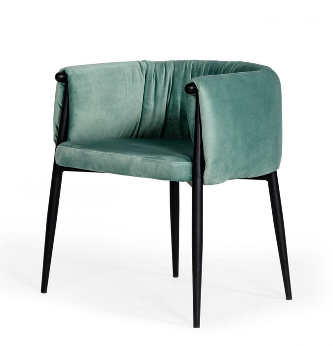 Upholstered Fabric Dining Arm Chair - Light Green