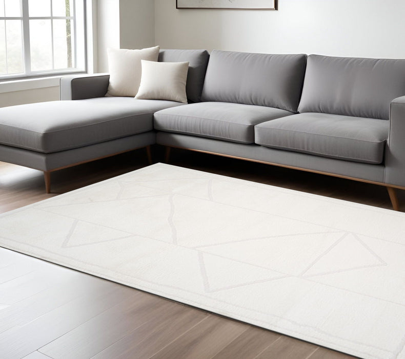 9' X 12' Geometric Area Rug - Ivory And Off