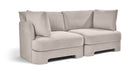 Meridian Furniture Hammond velvet performance fabric 2-piece loveseat stationary sectional with plush cushions and modern design.