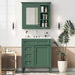Giga bathroom vanity with medicine cabinet featuring modern design, soft-closing doors, and four drawers for bathroom storage.