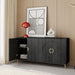 Giga modern lacquered wooden sideboard with four doors, ideal for living room, dining room, or office storage.