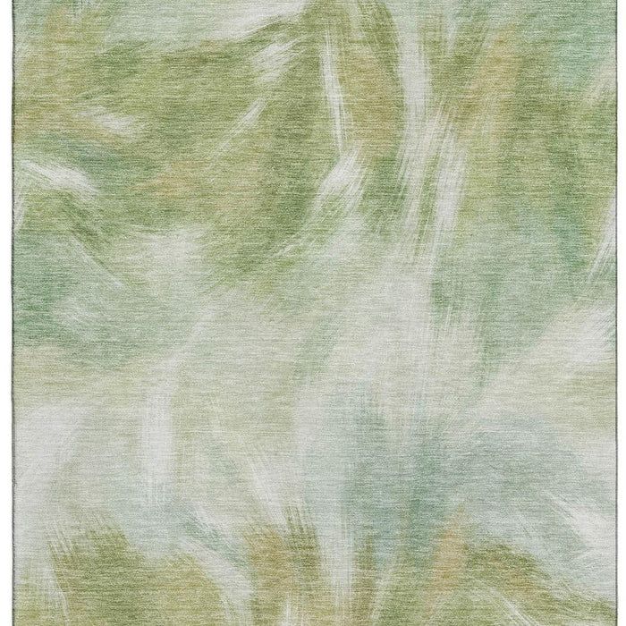 10' X 14' Abstract Washable Area Rug With UV Protection (717681) - Green / Ivory