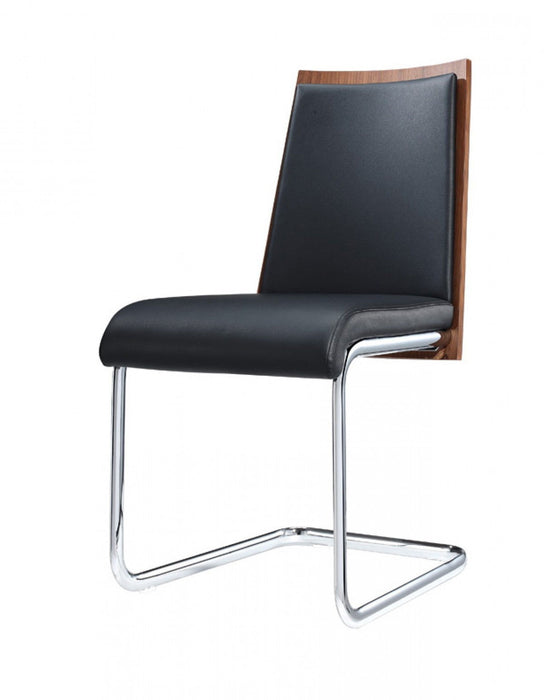 Faux Leather Dining Room Parsons Chairs (Set of 2) - Black