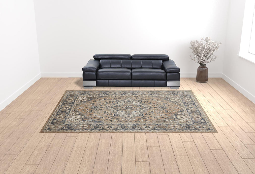 10' x 14' Floral Power Loom Area Rug - Ivory