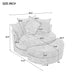 Giga 360° swivel accent barrel chair with storage ottoman, four pillows, modern design, perfect for living room relaxation.
