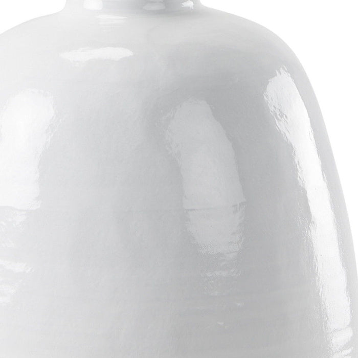 Block Round Floor Vase - White / White