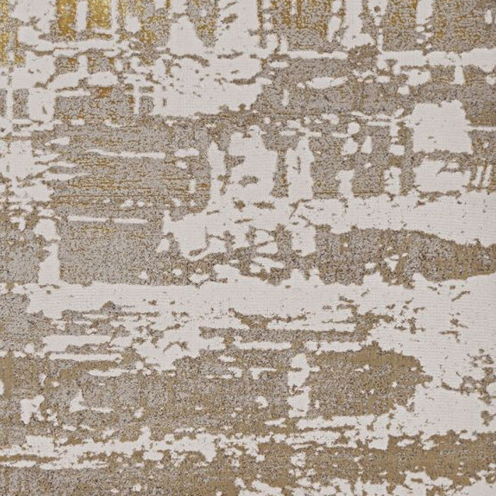 7' x 10' Machine Woven Abstract Indoor Area Rug - Ivory Gold