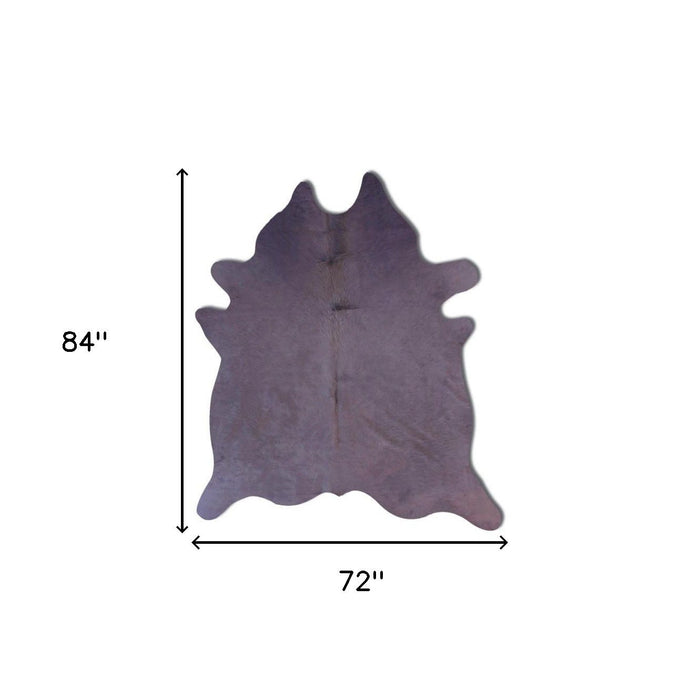 6' x 7' Hand Knotted Area Rug - Lavender Cowhide