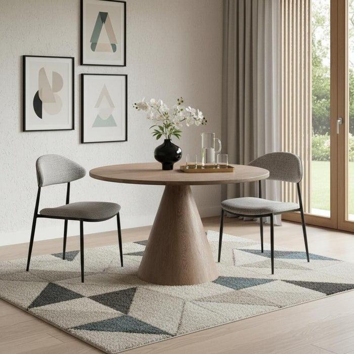 48" Solid Wood Round Top & Pedestal Base Dining Table - Natural