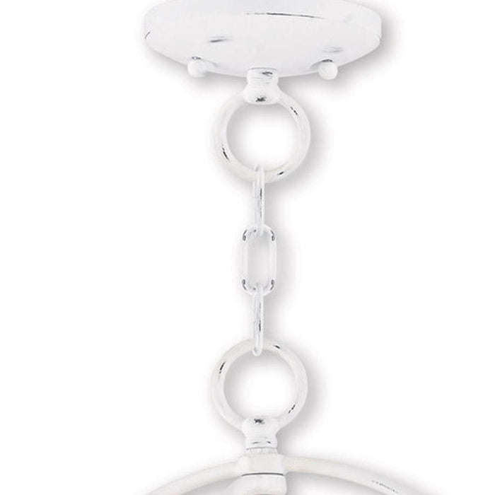 17" Three-Light Dimmable Chandelier With Shades - White