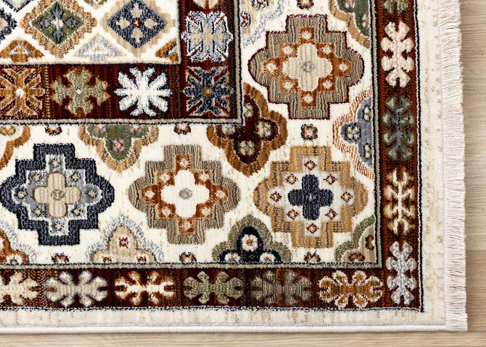8' X 10' Oriental Area Rug (660183) - Cream / Brown / Tan