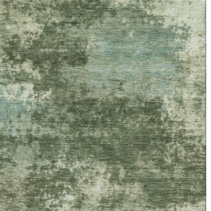 10' X 14' Abstract Washable Area Rug With UV Protection (716887) - Sage / Fern Green