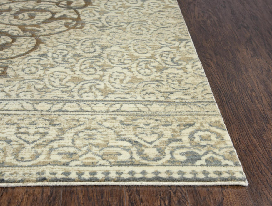 10' X 13' New Zealand Lambs Wool Medallion Hand Carved Handmade Area Rug (747576) - Beige / Natural