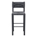 Set of two black rattan and aluminum low back bar height chairs by HomeRoots, featuring modern design and bar stool style.