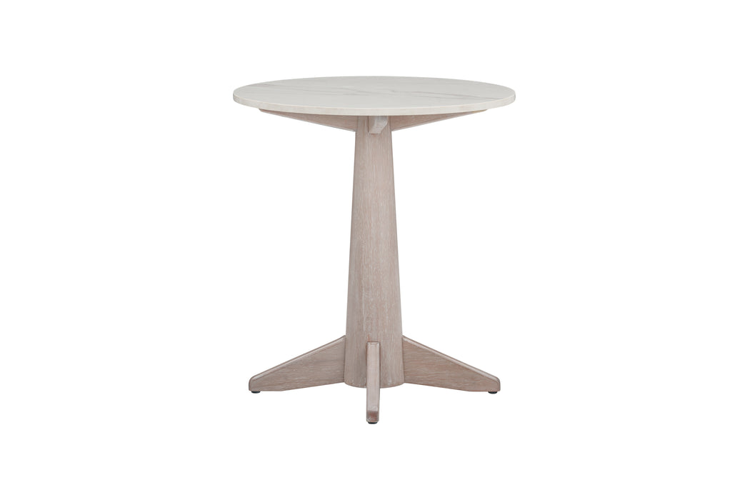 Horizons - End Table - White Oak / White Marble