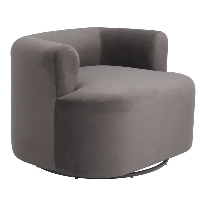 35" Modern Upholstered Swivel Arm Chair - Gray