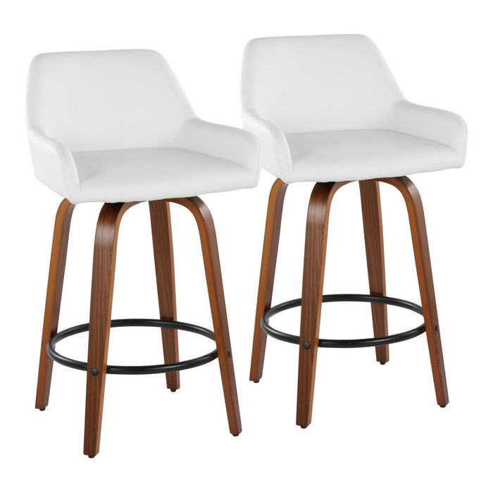 Daniella - 26" Fixed-Height Counter Stool (Set of 2) - White And Black