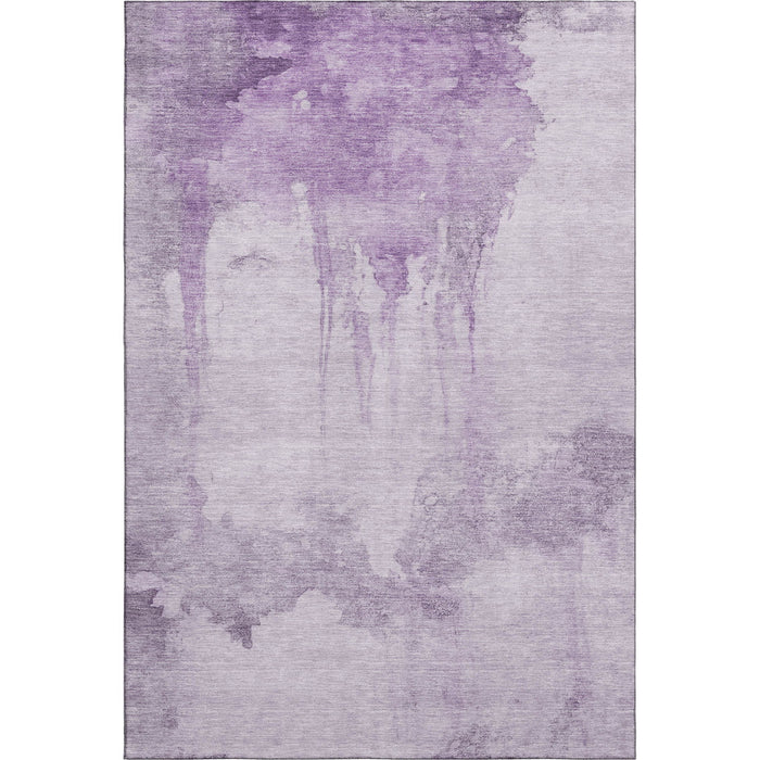 10' X 14' Abstract Washable Area Rug With UV Protection (701527) - Lavender / Purple