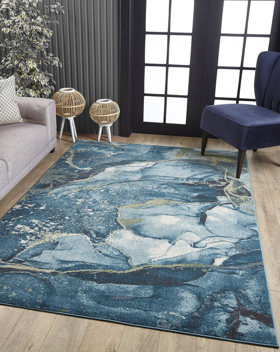 10' x 13' Abstract Stone Modern Area Rug - Blue Sage