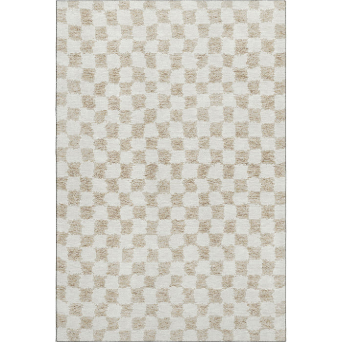 10' X 14' Geometric Washable Area Rug With UV Protection (709366) - Beige / Ivory
