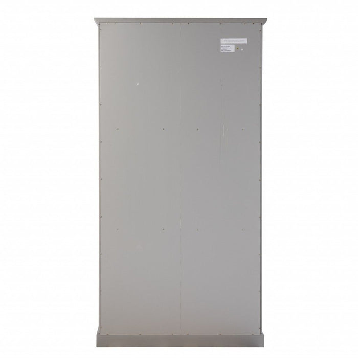 Cornice Molding Double Door Curio Cabinet - Off White