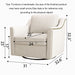 Giga 360-degree swivel armchair with skin-friendly fabric, ergonomic design, and brass nail decorative accents.