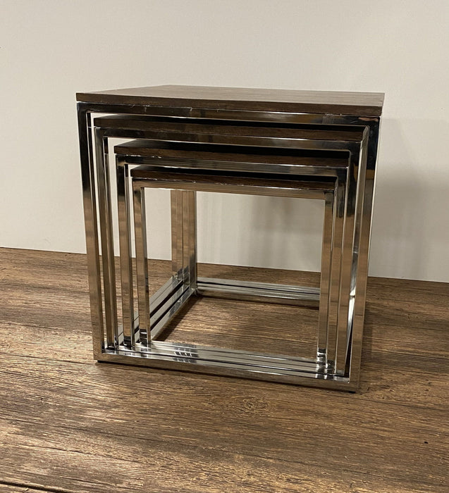 Modern Rustic Nesting Accent Tables (Set of 4) - Silver