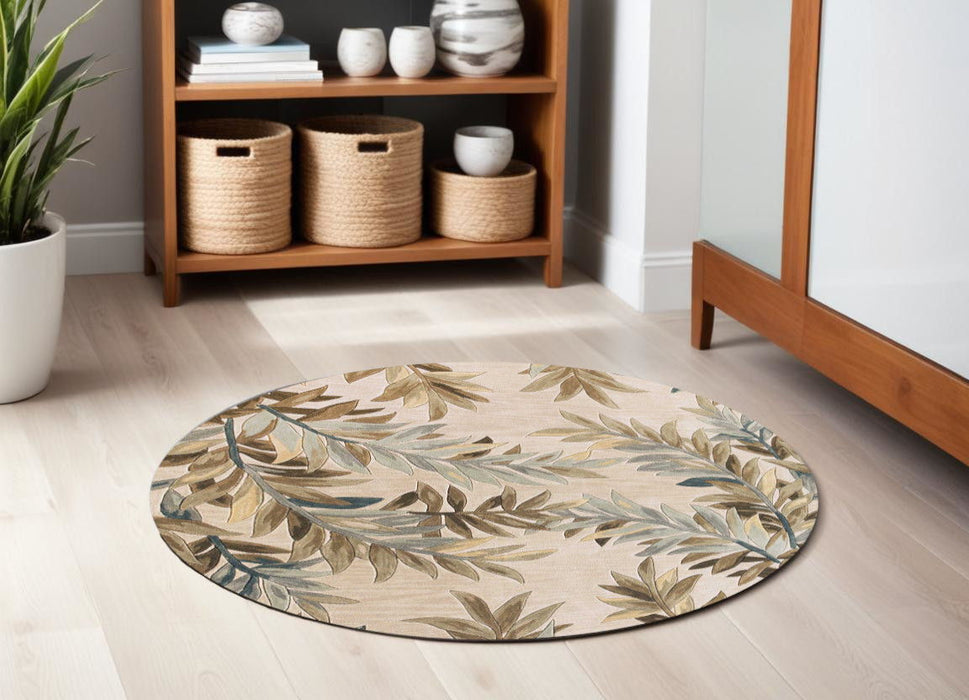 6' Round Wool Hand Tufted Area Rug - Ivory