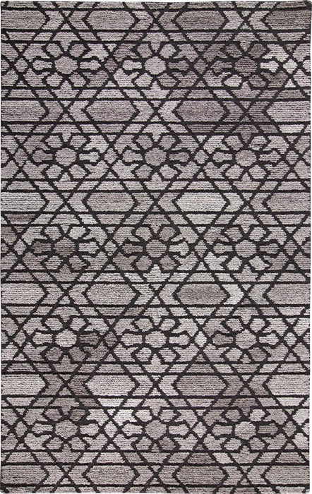 8' x 10' Wool Paisley Hand Tufted Area Rug - Black And Taupe