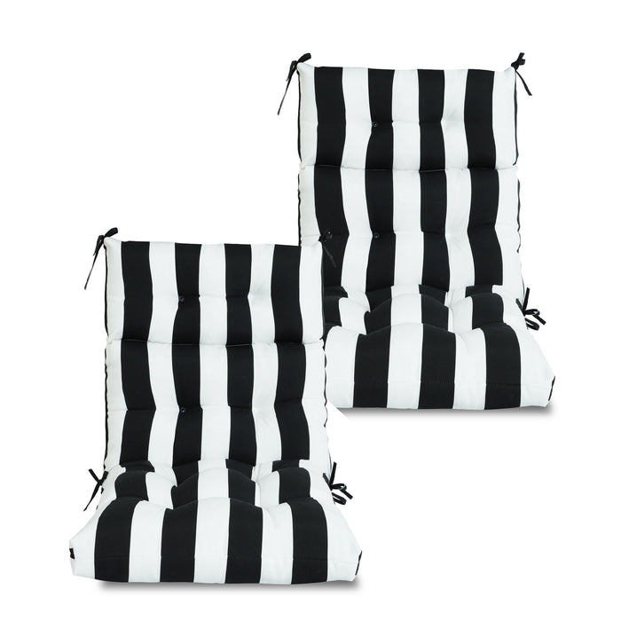 Giga 2-piece high back patio chair cushion set with tufted cushions for Adirondack and rocking chairs, back and seat padding.