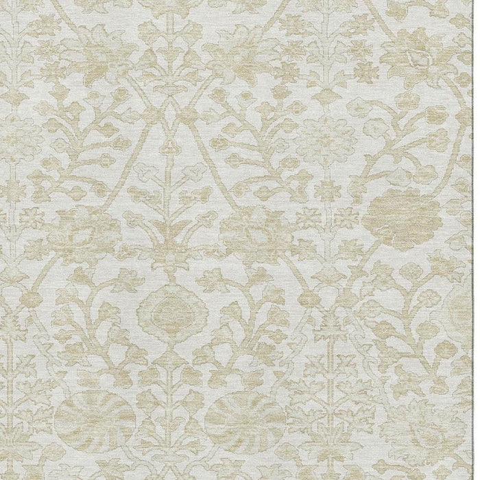 10' X 14' Floral Washable Area Rug With UV Protection (709786) - Ivory / Beige