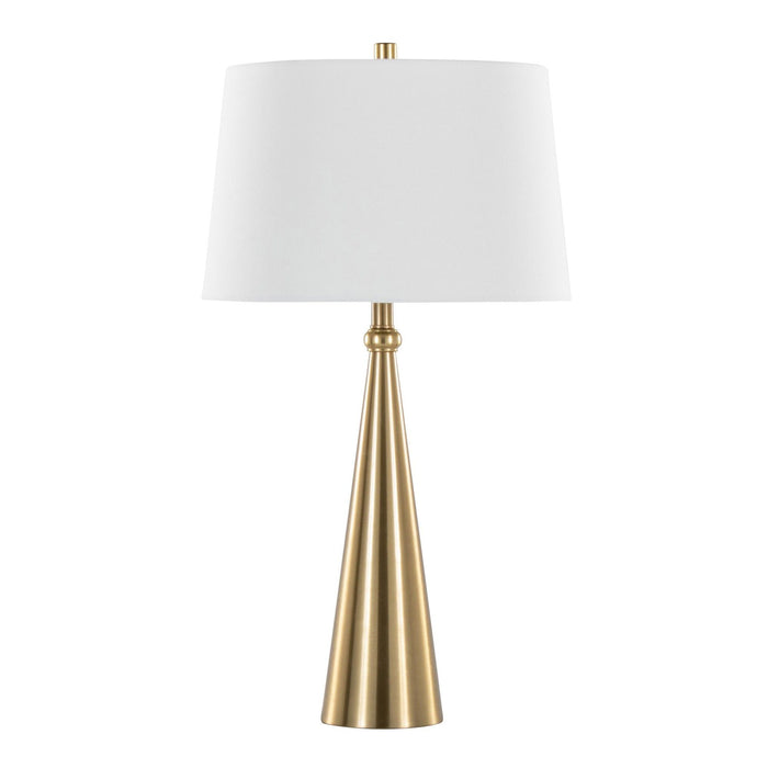 Cone - 30" Table Lamp (Set of 2) - Gold And White Linen