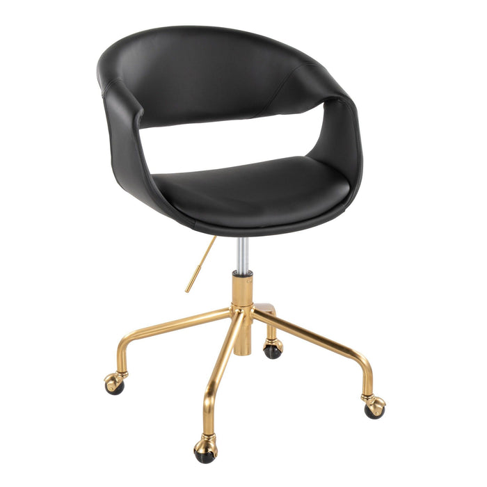 Curvo - Upholstered 4-Star Task Chair - Black Metal Base