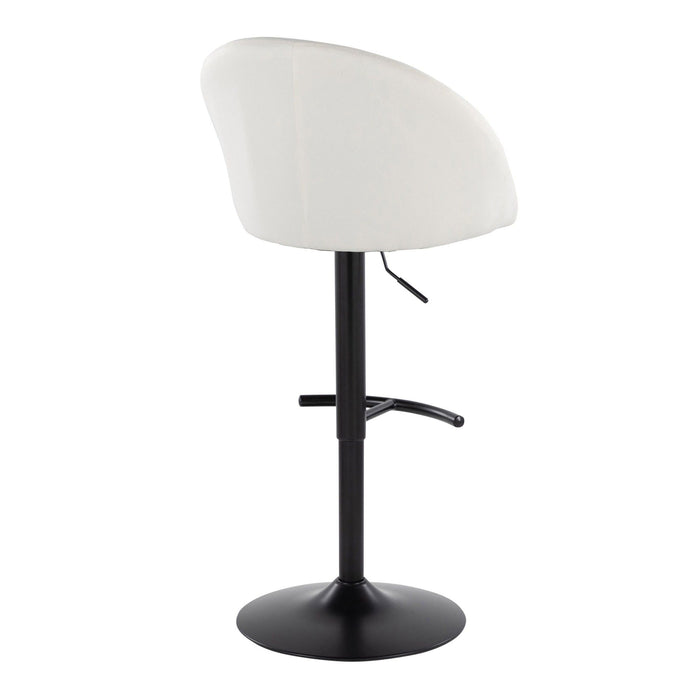 Matisse - Highback Adjustable Barstool With Rounded T Footrest (Set of 2) - Black Metal