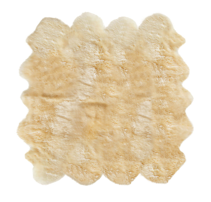 6' x 7' Sheepskin Handmade Area Rug - Gold