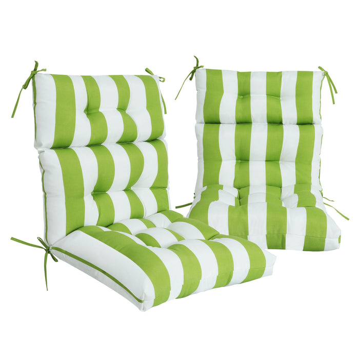Giga 2-piece high back patio chair cushion set with tufted seat and back cushions for Adirondack and rocking chairs.