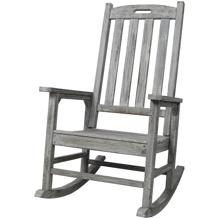 Giga oversized porch rocker chair with wide seat and tall backrest, perfect for outdoor relaxation and comfortable seating