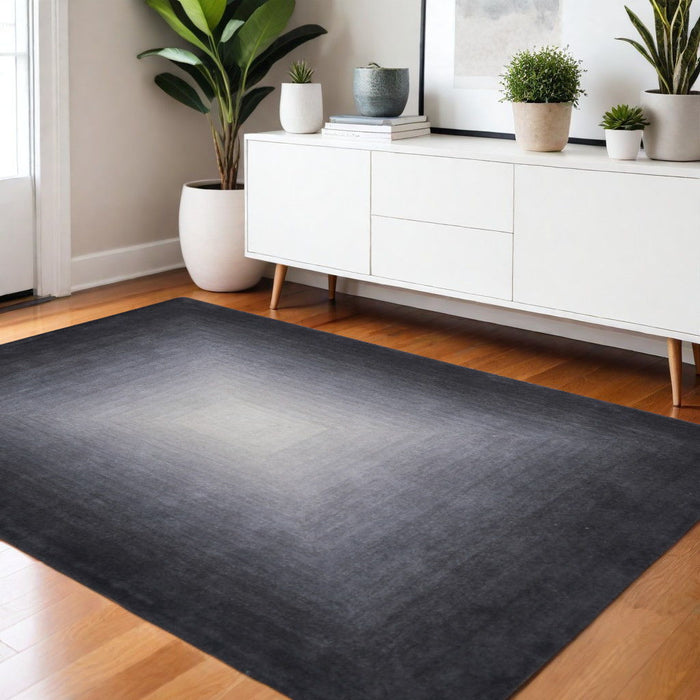 4' X 6' Abstract Hand Tufted Area Rug - Black