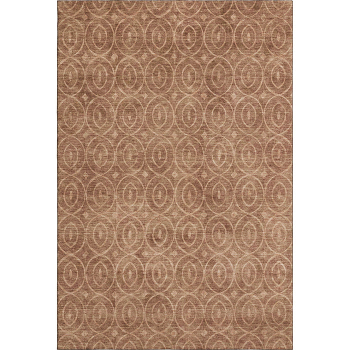10' X 14' Geometric Washable Area Rug With UV Protection (691908) - Terra Cotta / Rust