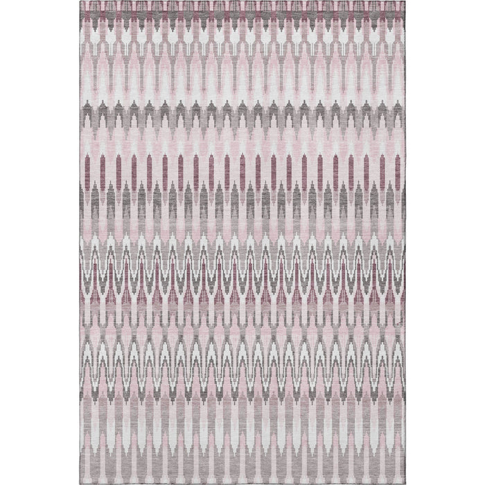 10' X 14' Southwestern Washable Area Rug With UV Protection (668283) - Pink / Ivory / Gray