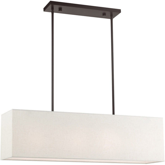 12" Four Light Dimmable Chandelier With Shades - Bronze