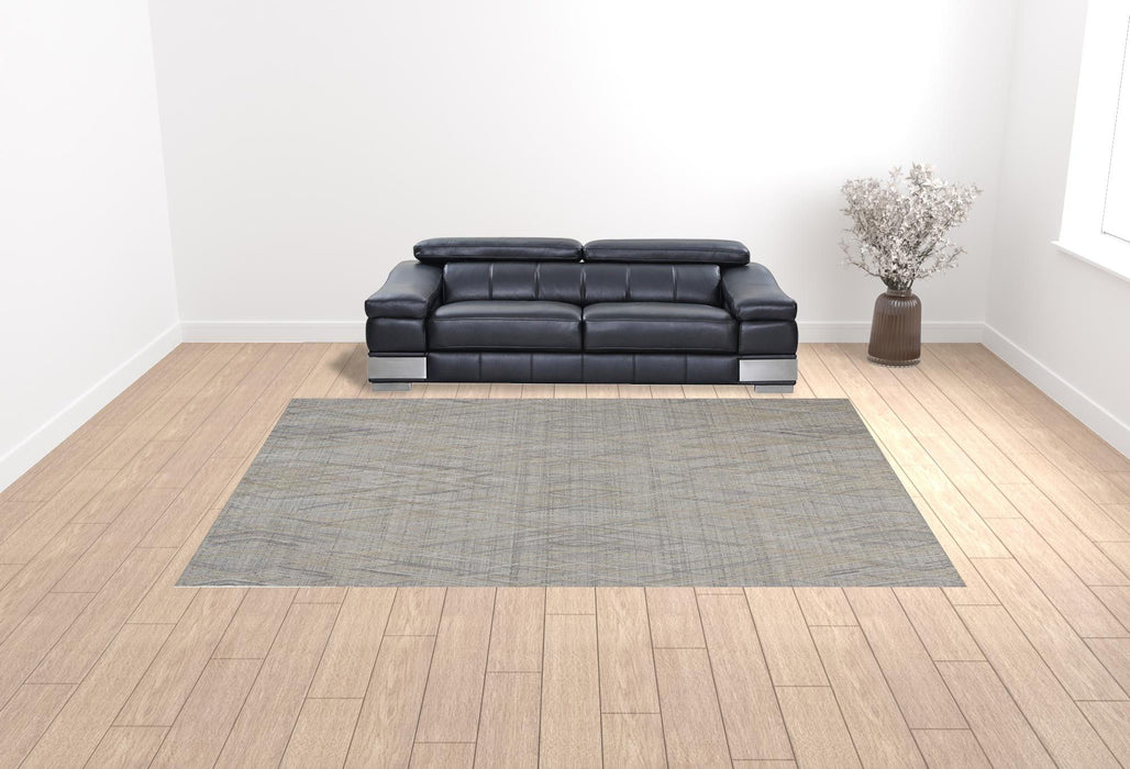 10' x 14' Abstract Hand Woven Area Rug - Gray And Ivory