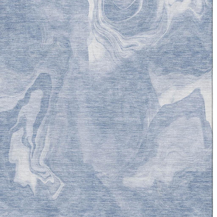 8' X 10' Abstract Washable Area Rug With UV Protection - Blue
