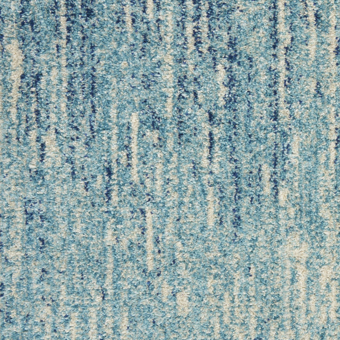 9' X 12' Abstract Power Loom Area Rug (522407) - Blue / Ivory