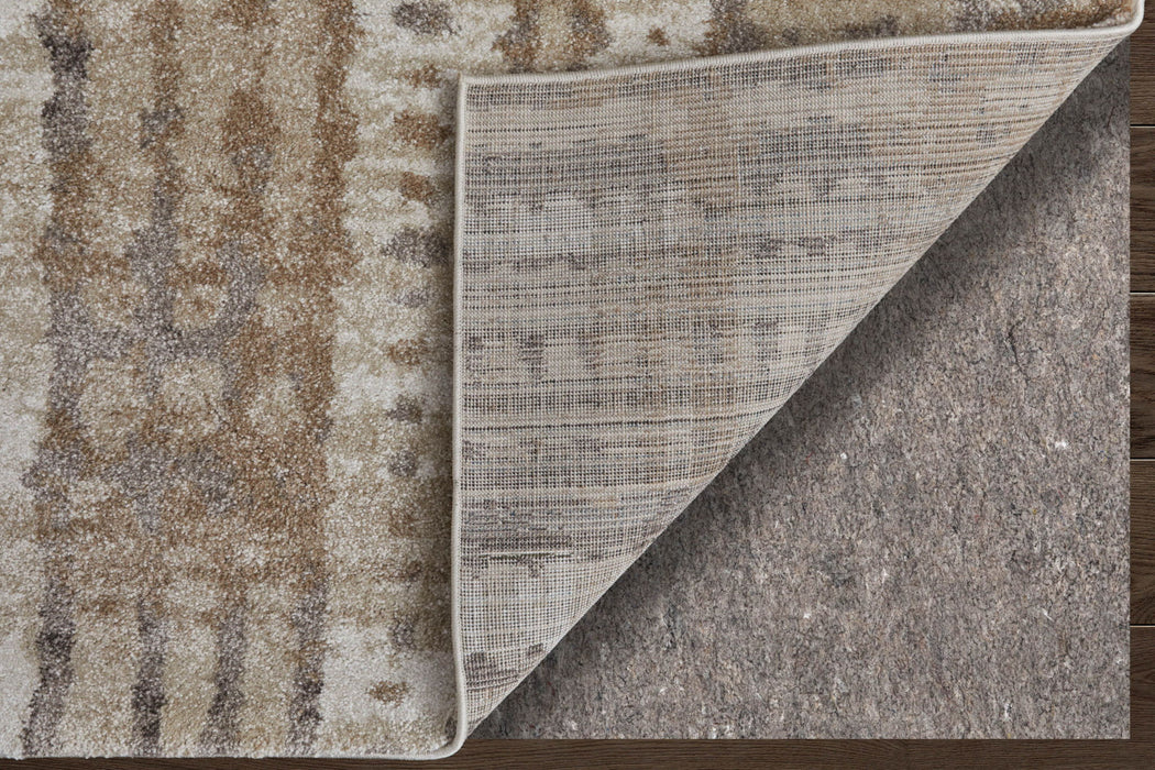 8' X 10' Industrial Abstract Distressed Area Rug - Brown