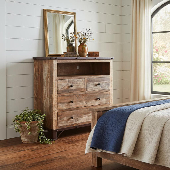Solid Wood Four Drawer Chest - Brown
